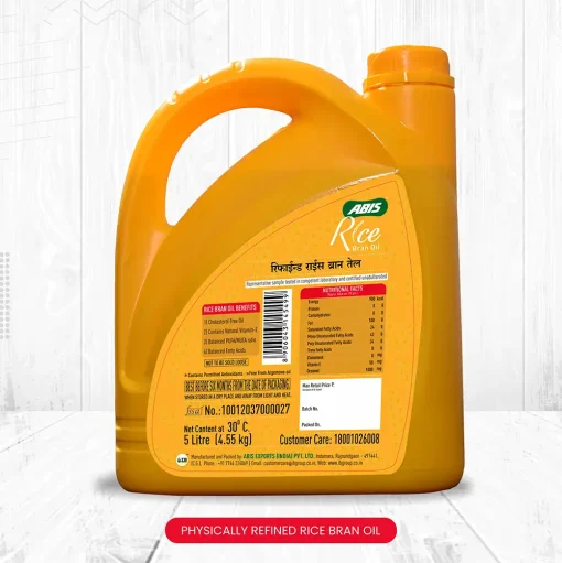 Rice bran oil 5 litre back