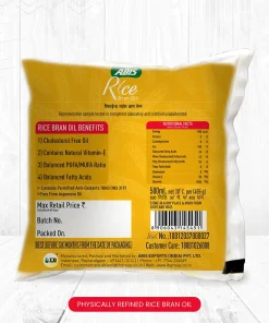 Rice bran oil 500ml back